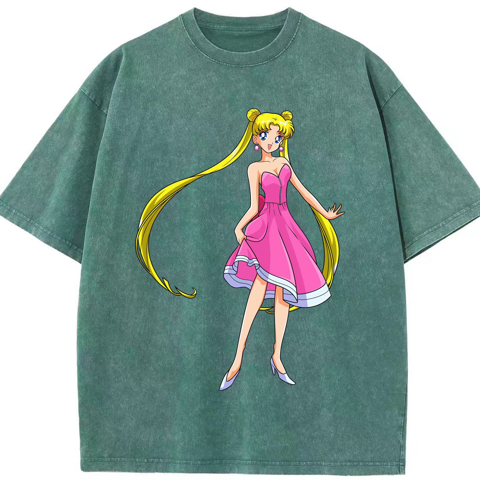 （画像用） 美少女戦士セーラームーン 愛野 美奈子 あいの みなこ Sailor Moon Aino Minako 綿100% ヴィンテージ風 半袖Tシャツ（フロントプリント）